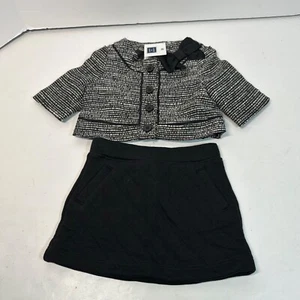 Janie & Jack French Voyage Sparkle Boucle Tweed Jacket Black Skirt Outfit Set - Picture 1 of 8