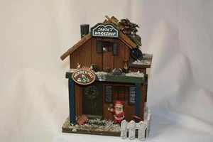 Vintage Wood Log Christmas SANTA's WORKSHOP Village Bldg LIGHT Decoration - Imagen 1 de 1