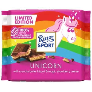 Ritter Sport Unicorn 100g LIMITED EDITION Strawberry Biscuit Chocolate Bar Pink - Bild 1 von 2