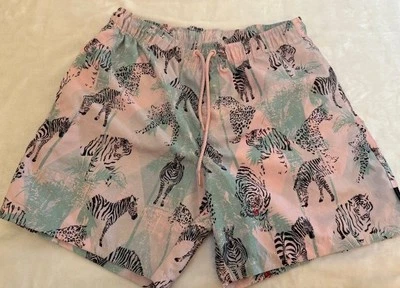 Pantalones Cortos Para Hombre Anillo de Fuego Rosa Cebra Tiger Board Natación Secado Rápido M 31-36 con 6 pulgadas Foto 1 de 3