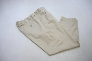 Oak Hill khaki Chino Anzughose plissiert flach beige Stretch Herren Größe 48 x 30 - Bild 1 von 8