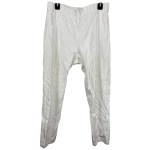 Soft Surroundings Womens White Studded Pull On Elastic Waist Stretch Pants sz L - Picture 1 of 17