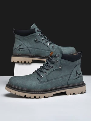 Handgemachte Männer Stiefel Knöchel Winter Leder Schuhe Wanderschuhe Turnschuhe - Bild 1 von 4