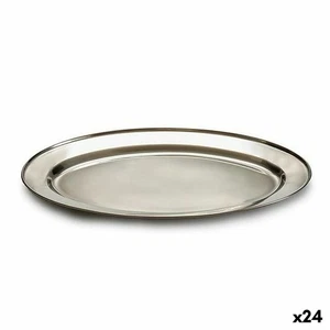 Vassoio Kinvara Argentato Argento Acciaio inossidabile 40 x 2,5 x 26,5 cm [24 - Foto 1 di 3