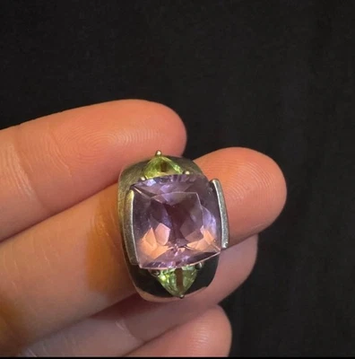 Amatista y peridoto vintage de plata de ley 925 talla 5,5 Foto 1 de 4