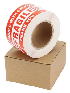 1 Roll 3x5 Large Fragile Stickers Handle with Care Labels 500/Roll Easy Peeling - Picture 1 of 7