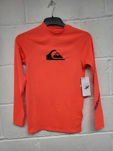 Quicksilver Surf Top Neon Orange UV Protection. Size Youth 16/XL.BNWT. PBF - Picture 1 of 11