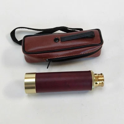 Brass Spyglass Telescope 15x30mm. Extendable Handheld Monocular with Case - Image 1 of 4