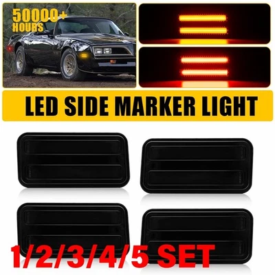 Para Pontiac Firebird 1970-1981/Trans Ámbar Rojo LED Luz Marcadora Lateral Lámpara 1-5SET Foto 1 de 4