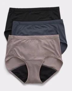 Hanes Women's Brief 3-Pack Fresh & Dry Leak Protection Liner Underwear Assorted - Picture 1 of 8