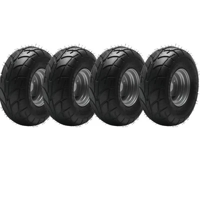 4PC 16x8-7 Road Tyre 7 inch 3 Stud Wheel Rim for ATV Quad Go Kart 110cc 125cc - Image 1 of 4