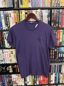Vintage Polo Ralph Lauren Single Stitch Pocket Tee Shirt Purple - Picture 1 of 3