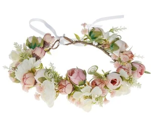 Baby Girls Flower Crown Headpiece - Boho Little Wreaths for Weddings, Family ... - Picture 1 of 8