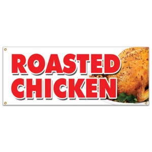 ROASTED CHICKEN BANNER SIGN dinner take out carry restaurant food - Picture 1 of 10