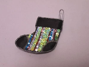 Medias de lentejuelas verdes negras - Patrón de decoración colgante de Navidad #2A3 - Imagen 1 de 1