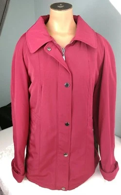 Casaco de inverno feminino vermelho escuro oversized zíper completo forrado feminino tamanho pequeno P - Imagem 1 de 4