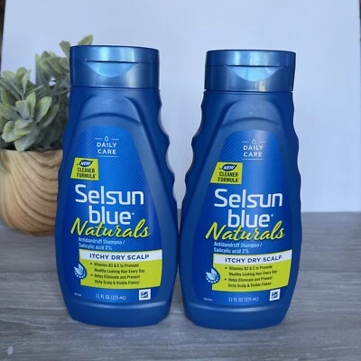 SELSUN BLUE NATURALS Antidandruff Shampoo 11oz ( 2 bottles ) - Image 1 of 4
