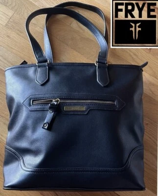 excellent! FRYE & CO fine black leather handbag shoulder bag tote purse 15 x 12 - Image 1 of 4