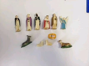 Vintage Mini  Plastic Nativity Set Missing Mary and Other Pieces - Picture 1 of 11