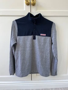 Vineyard Vines Pullover Blue/Gray Sweater Sweatshirt 1/4 snap front size XL 18 - Picture 1 of 6