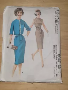 Vintage 1960er McCall's Muster 6047 Misses' & Jr Ensemble Kleid & Jacke Größe 14 - Bild 1 von 3
