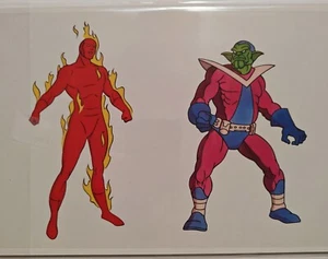 1990's Animation Cel Lithograph HUMAN TORCH & SKRULL Action Hour SERICEL NEW NM - Picture 1 of 1