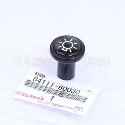 84111-60030 OEM TOYOTA 1981 - 1986  LAND CRUISER LIGHT CONTROL KNOB BLACK SWITCH - Image 1 of 4
