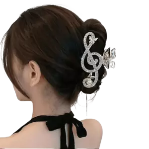 Funkelnder Violinschlüssel Haarspange - ausgefallene Hochsteckfrisur Haarspange für Frauen - Bild 1 von 8
