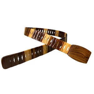 Vintage Wooden Belt Unisex Street Wear Size 30 - Picture 1 of 7
