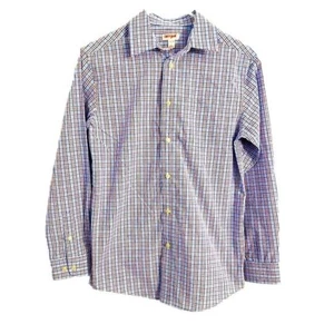 Boys' Long Sleeve Button-Down Shirt - Cat & Jack Blue/Orange L - Picture 1 of 2