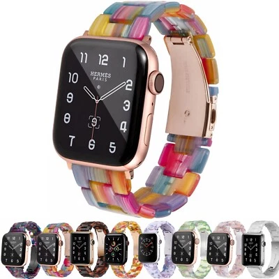 Luxury Resin iWatch Band Strap For Apple Watch Ultra Series 9 8 7 SE 6 5 4 3 2 1 - Image 1 of 4