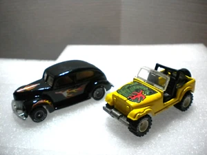 Rare 1981 Hot Wheels Real Riders Yellow Jeep CJ-7 Snake Cobra and '40 Ford - Picture 1 of 9