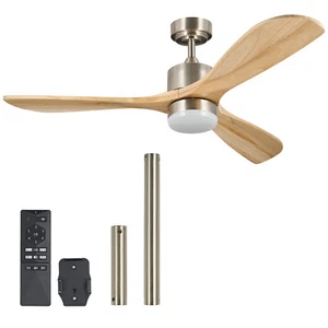 VONLUCE 52" 132cm Modern Ceiling Fan w Light & Remote 6 Speeds Reversible Motor - Picture 1 of 52