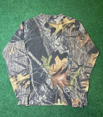 Camiseta Y2K Mossy Oak Niños Manga Larga Mediana Caza Camuflada Foto 1 de 4