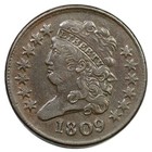 1809 C 3 CLASSIC HEAD HALF CENT COIN 1/2C