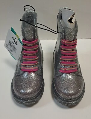 Western Chief... botas niñas pvc plata brillo rosa cordones talla 6 Foto 1 de 4