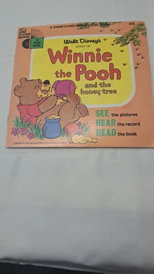 Original Disney Winnie the Pooh & the Honey Tree 24 pg. Livro e LP 33 discos 1/3 - Imagem 1 de 4