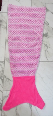 БЕЗ БРЕНДА, ДЕВОЧКА S РОЗОВЫЙ HOMBRE ПОЛИ ШИФОНОВОЕ РУСАЛКА ХВОСТ БРОСИТЬ - Изображение 1 из 4