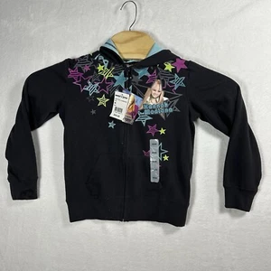 Vintage Hannah Montana Hoodie Miley Cyrus Kids Size M Full Zip Black Y2K - Picture 1 of 16
