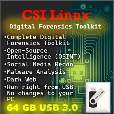 CSI Linux - Inteligencia Forense Digital OSNIT Social Media Recon USB 64 GB 3.0 Foto 1 de 4