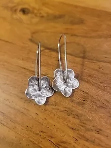 Silpada Flower Earrings Sterling Silver 925 Petal Drop W1921 Locking Threader - Picture 1 of 7