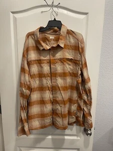 REI Co-op Men's Orange Long Sleeve Button up Size XL - Picture 1 of 7