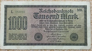 Germany, 1000 mark, 1922, P-76a, prefix L - Picture 1 of 2