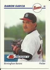 1991 LINE DRIVE AA MINOR LEAGUE BASEBALL CARD #59 Ramon Garcia BIRMINGHAM BARONS
