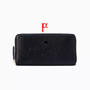 Cartera Kate Spade New York Sienne Logo Continental Grande Cuero Negro Cremallera - Imagen 1 de 3