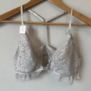 Reggiseno Gilligan & O'malley Bralette taglia small Racerback Y schiena grigio pizzo bersaglio nuovo - Foto 1 di 10