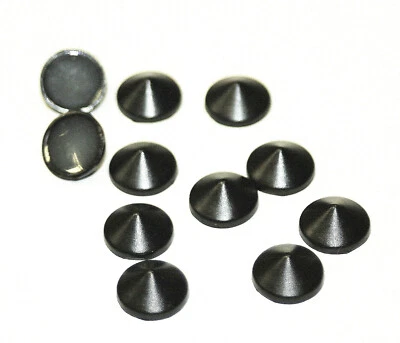 10 20 50 80 100 Borchie a Cono/punta 9mm Nero opaco black HotFix Termoadesive - Immagine 1 di 2