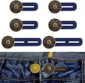 6 Pcs Jean Button Extender, Pants Extender Button for Women Men, Waist Extenders - Picture 1 of 2