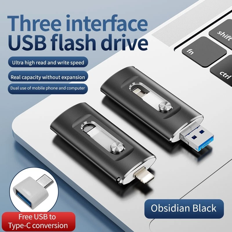 4 in 1 2TB USB 3.0 Flash Drive Speicherstick Für iPhone 11 12 13 14 Pro Max iPad - Bild 1 von 4
