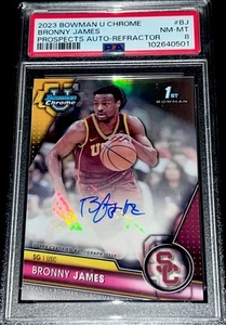 2023-24 Bowman U Chrome BRONNY JAMES Auto Refractor #’D /250 PSA 9 MINT! Lakers! - Picture 1 of 2